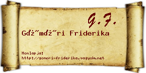 Gömöri Friderika névjegykártya